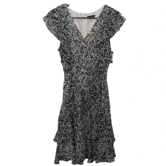 Tommy Hilfiger Floral-Print Flutter-Sleeve Ruffled Dress - Picture 1 of 7